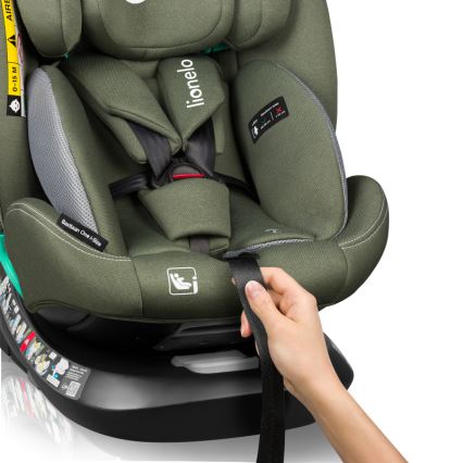 Lionelo - Cadeira auto giratória com base BASTIAAN ONE i-Size 40-150 cm Verde Oliva
