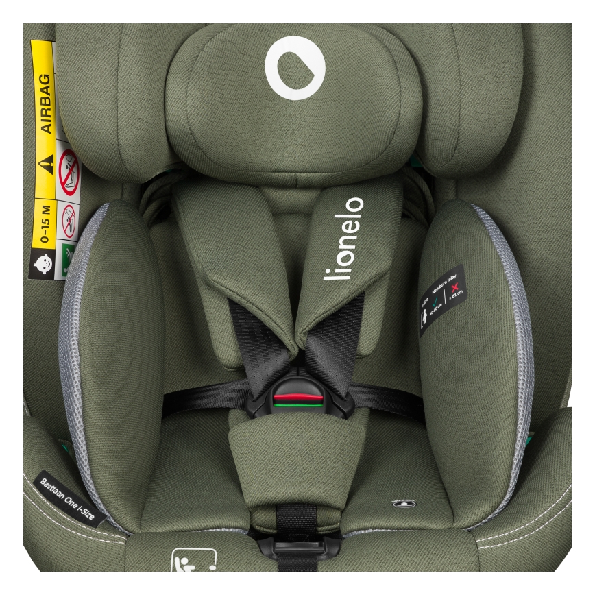 Lionelo - Cadeira auto giratória com base BASTIAAN ONE i-Size 40-150 cm Verde Oliva