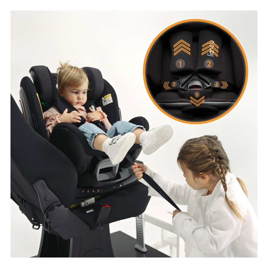Lionelo - Cadeira auto com base giratória ANTOON PLUS i-Size 40-105 cm Preto Ônix