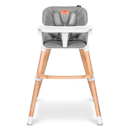 Lionelo - Cadeira de refeição infantil 2 em 1 KOEN Grey Stone