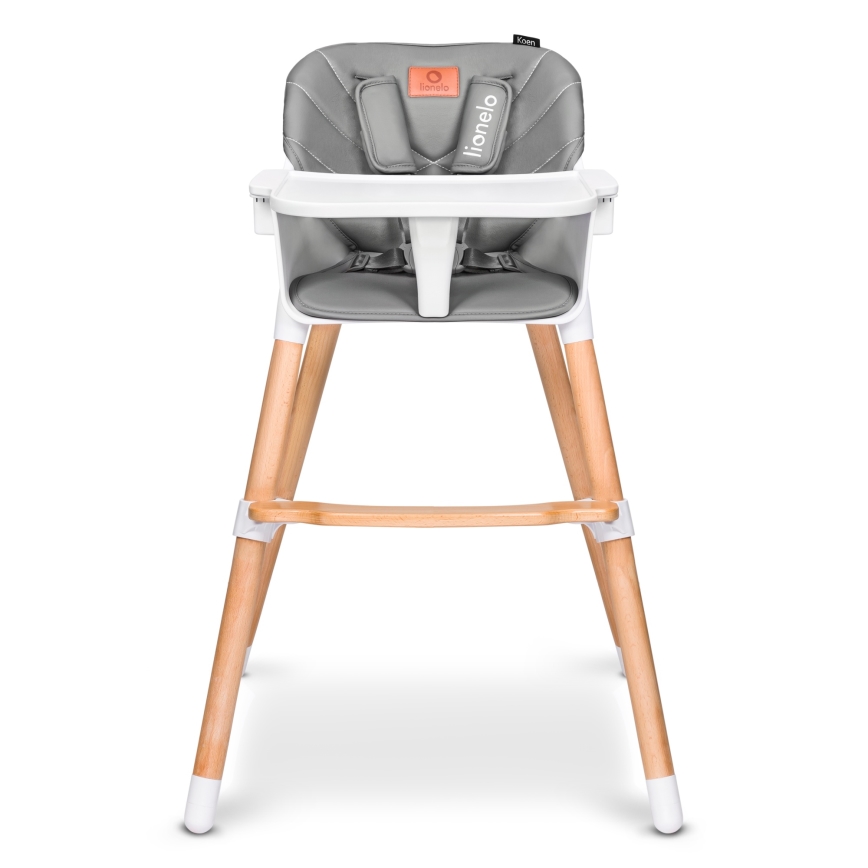 Lionelo - Cadeira de refeição infantil 2 em 1 KOEN Grey Stone