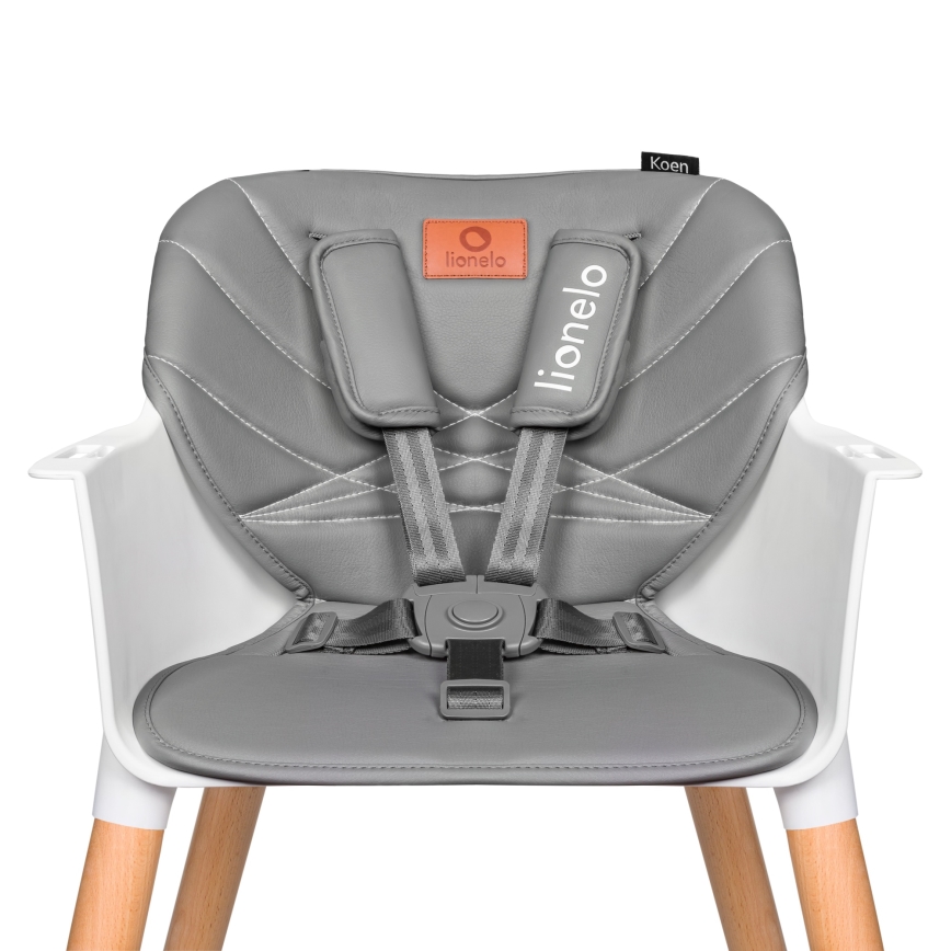 Lionelo - Cadeira de refeição infantil 2 em 1 KOEN Grey Stone
