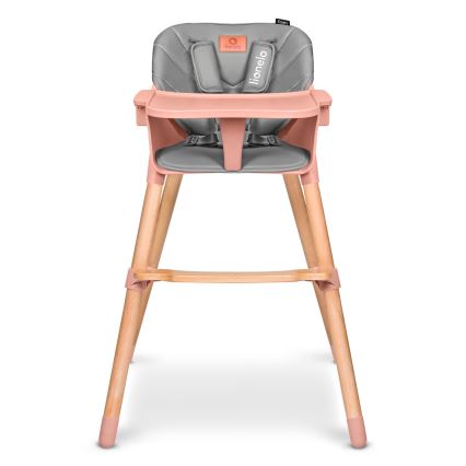 Lionelo - Cadeira de Refeição Infantil 2 em 1 KOEN Pink Rose