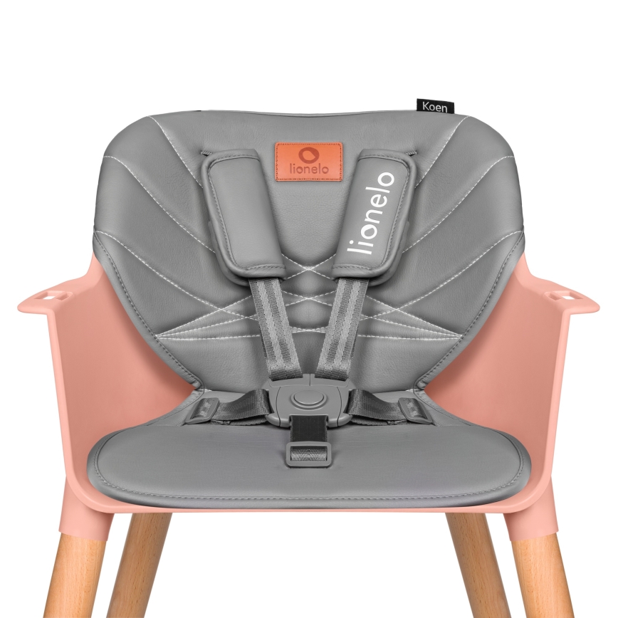 Lionelo - Cadeira de Refeição Infantil 2 em 1 KOEN Pink Rose