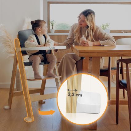 Lionelo - Cadeira de Refeição Infantil 3 em 1 FLORIS Branco Natural