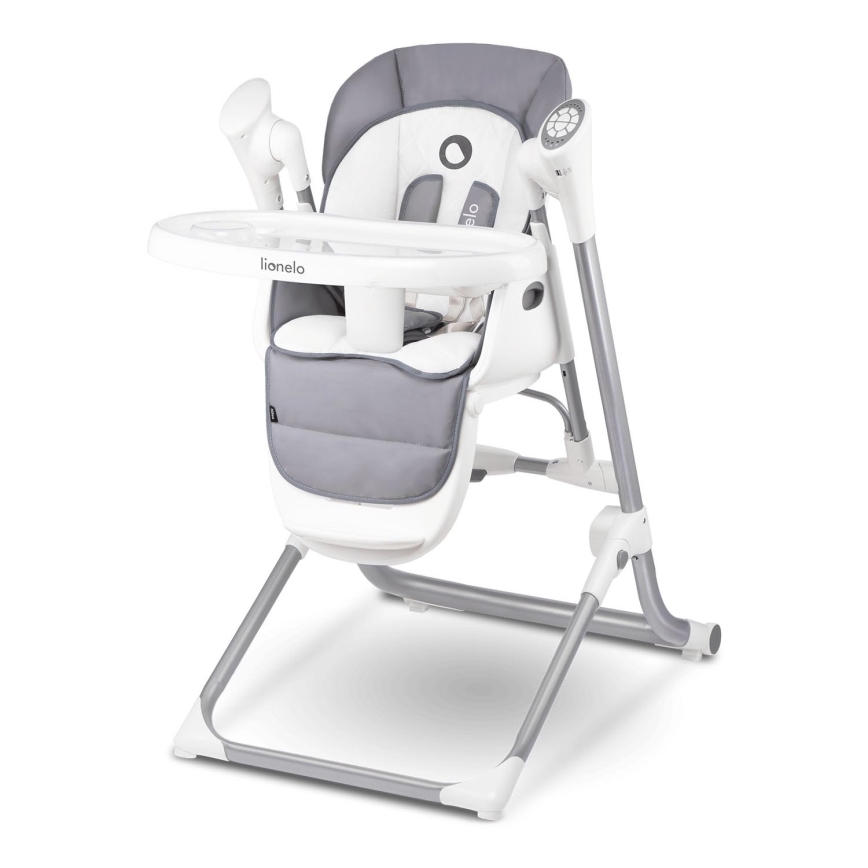 Lionelo - Cadeira de refeição infantil NILES Grey 4xAA