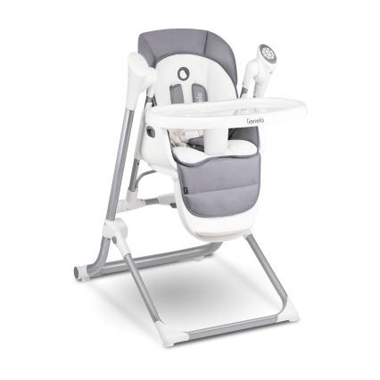 Lionelo - Cadeira de refeição infantil NILES Grey 4xAA