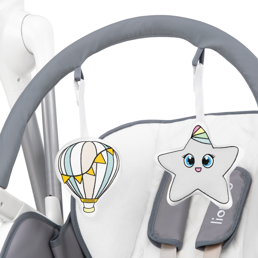 Lionelo - Cadeira de refeição infantil NILES Grey 4xAA