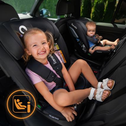 Lionelo - Cadeira para automóvel com base giratória BASTIAAN i-Size 40-150 cm Preto Carbono