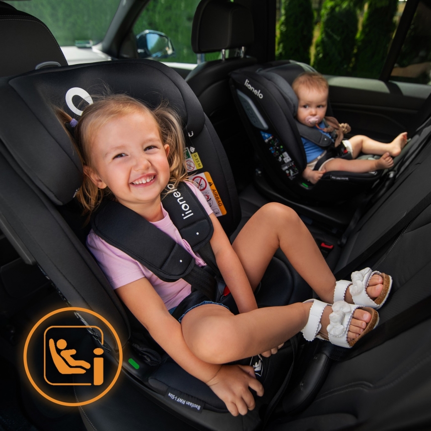 Lionelo - Cadeira para automóvel com base giratória BASTIAAN i-Size 40-150 cm Preto Carbono