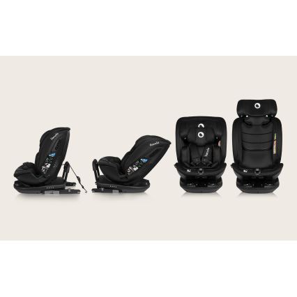 Lionelo - Cadeira para automóvel com base giratória BASTIAAN i-Size 40-150 cm Preto Carbono