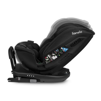 Lionelo - Cadeira para automóvel com base giratória BASTIAAN i-Size 40-150 cm Preto Carbono
