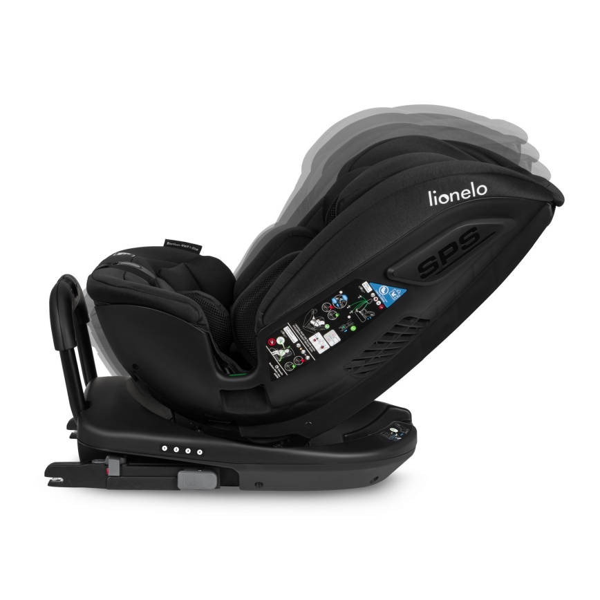 Lionelo - Cadeira para automóvel com base giratória BASTIAAN i-Size 40-150 cm Preto Carbono