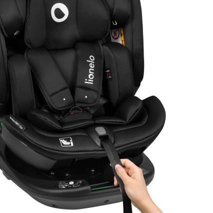 Lionelo - Cadeira para automóvel com base giratória BASTIAAN i-Size 40-150 cm Preto Carbono