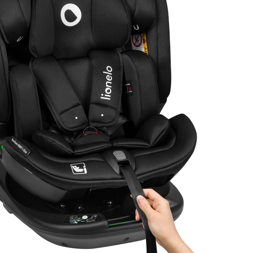 Lionelo - Cadeira para automóvel com base giratória BASTIAAN i-Size 40-150 cm Preto Carbono