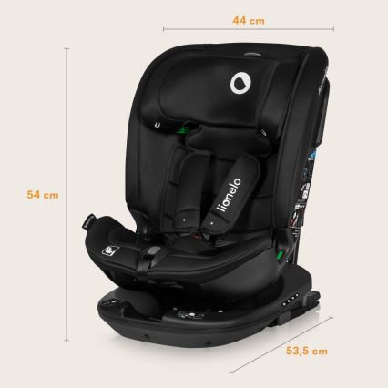 Lionelo - Cadeira para automóvel com base giratória BASTIAAN i-Size 40-150 cm Preto Carbono