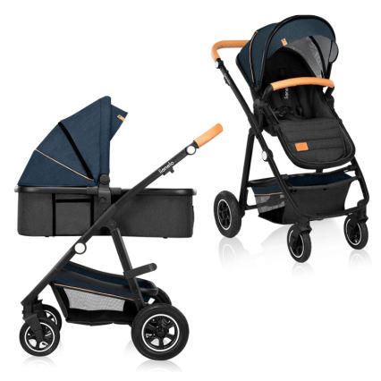 Lionelo - Carrinho combinado 2 em 1 AMBER Azul Marinho