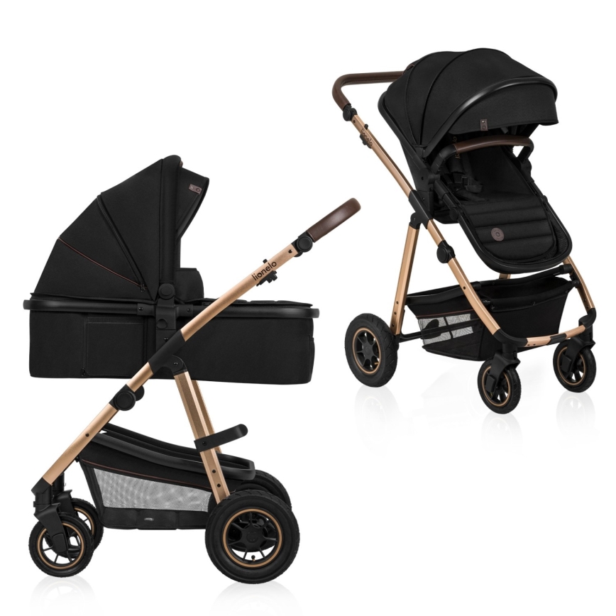 Lionelo - Carrinho combinado 2 em 1 AMBER Black Onyx