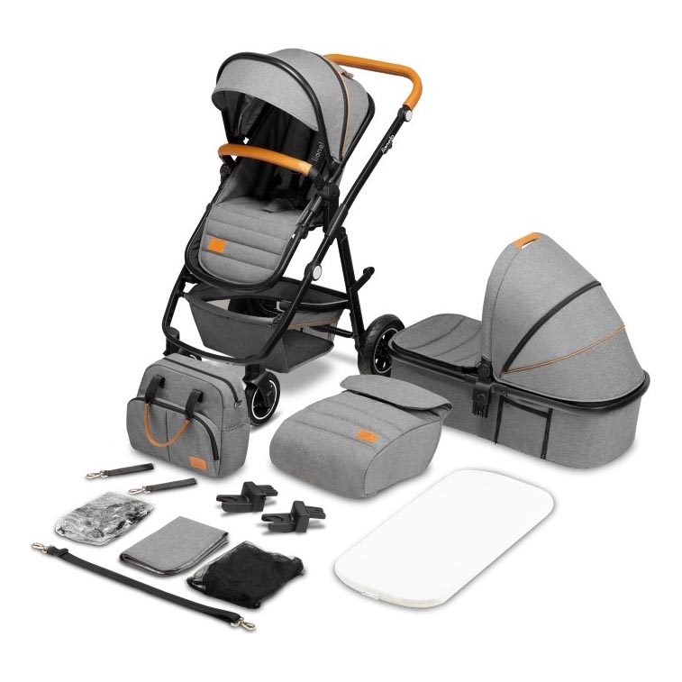 Lionelo - Carrinho combinado 2 em 1 AMBER Grey Stone