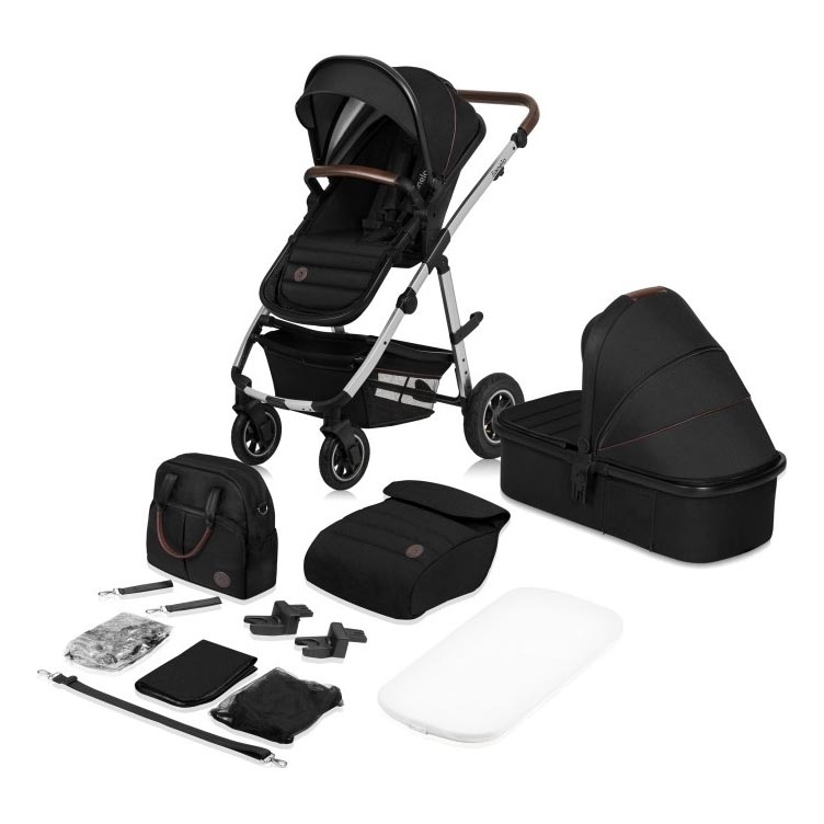 Lionelo - Carrinho combinado 2 em 1 AMBER Preto Prata