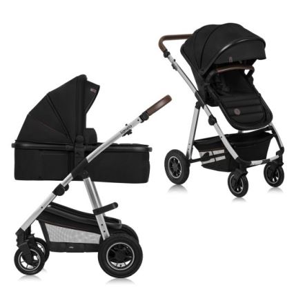 Lionelo - Carrinho combinado 2 em 1 AMBER Preto Prata