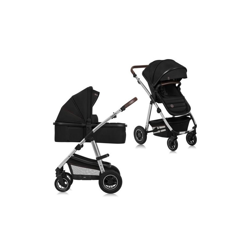 Lionelo - Carrinho combinado 2 em 1 AMBER Preto Prata