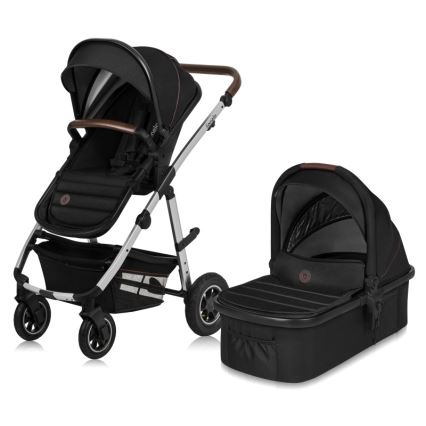 Lionelo - Carrinho combinado 2 em 1 AMBER Preto Prata