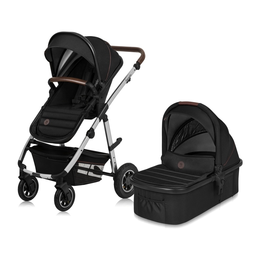 Lionelo - Carrinho combinado 2 em 1 AMBER Preto Prata