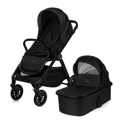 Lionelo - Carrinho combinado 2 em 1 LAYLA Preto Ônix