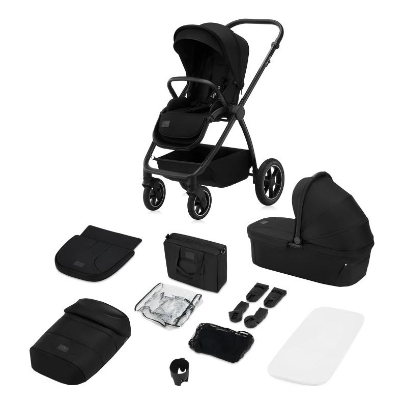 Lionelo - Carrinho combinado 2 em 1 MERIL Preto Ônix