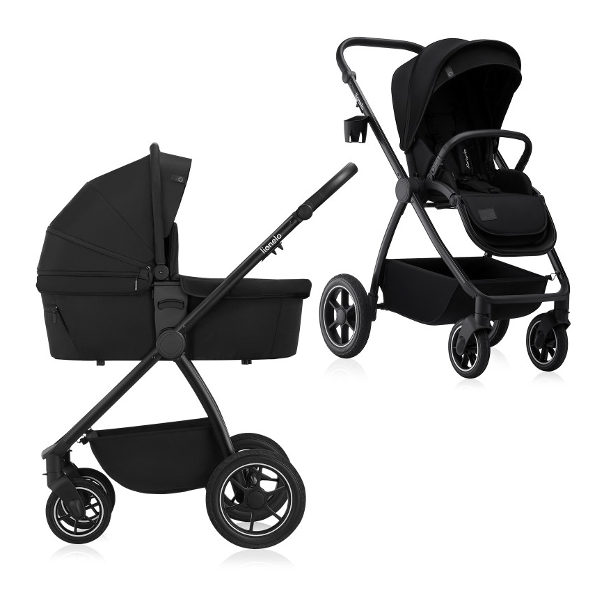 Lionelo - Carrinho combinado 2 em 1 MERIL Preto Ônix