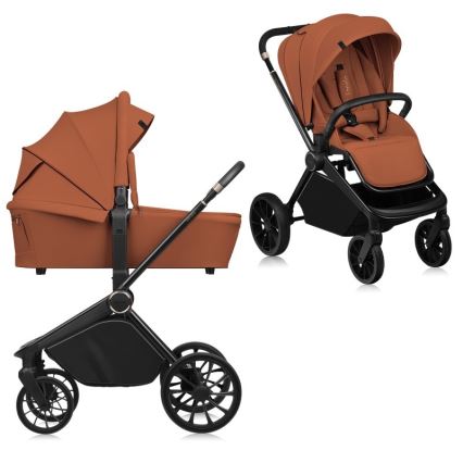 Lionelo - Carrinho combinado 2 em 1 MIKA PLUS Castanho Ferrugem