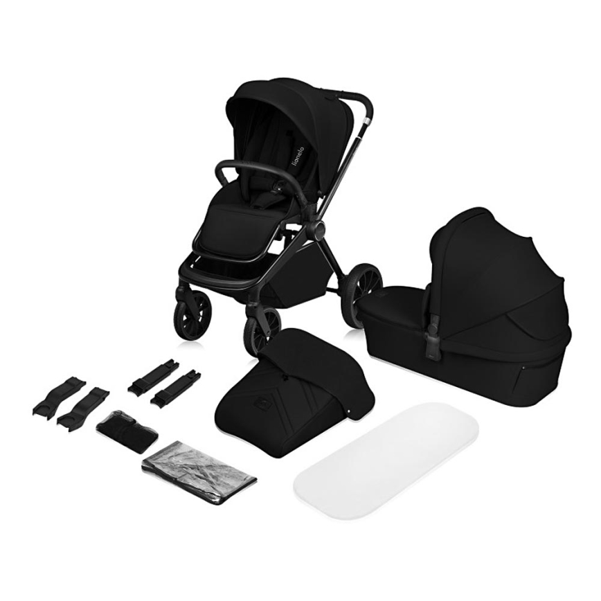 Lionelo - Carrinho combinado 2 em 1 MIKA PLUS Preto Ônix