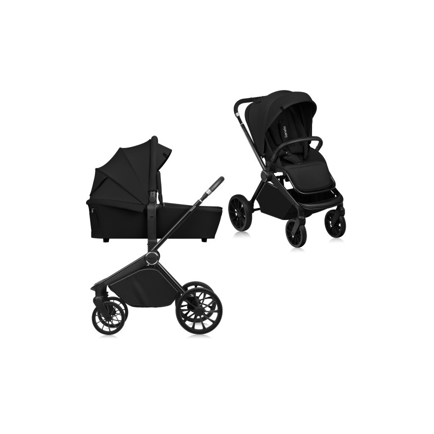 Lionelo - Carrinho combinado 2 em 1 MIKA PLUS Preto Ônix