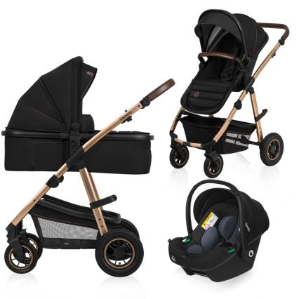 Lionelo - Carrinho combinado 3 em 1 AMBER Black Onyx