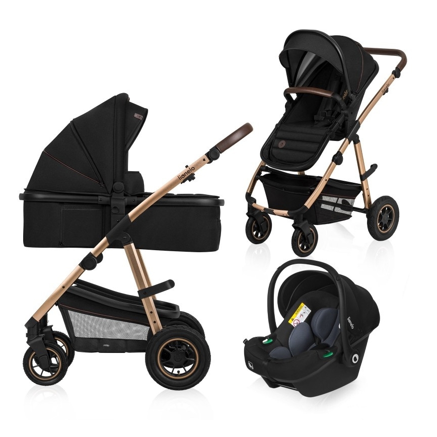 Lionelo - Carrinho combinado 3 em 1 AMBER Black Onyx