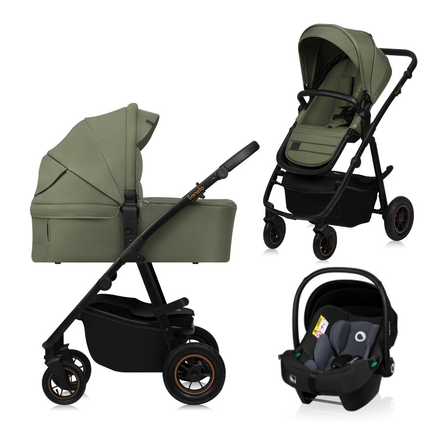 Lionelo - Carrinho combinado 3 em 1 AMBER PLUS Verde Floresta