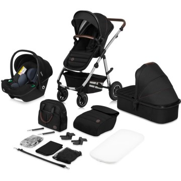 Lionelo - Carrinho combinado 3 em 1 AMBER Preto Prata