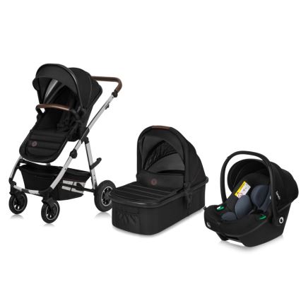 Lionelo - Carrinho combinado 3 em 1 AMBER Preto Prata
