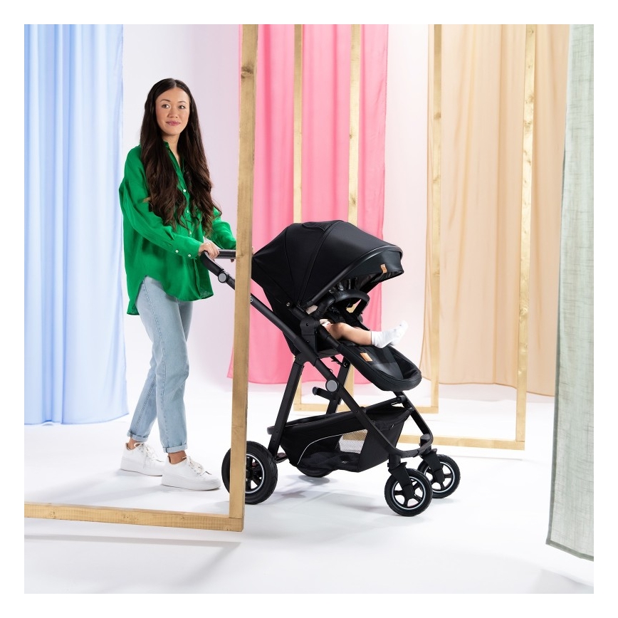 Lionelo - Carrinho combinado 3 em 1 BIANKA Black Onyx