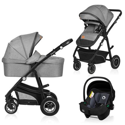 Lionelo - Carrinho combinado 3 em 1 BIANKA Pedra Cinzenta