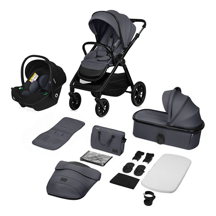 Lionelo - Carrinho combinado 3 em 1 LAYLA Grey Stone