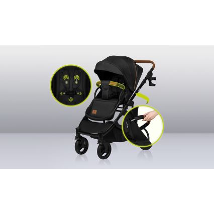Lionelo - Carrinho combinado 3 em 1 MARI TOUR Preto Ônix