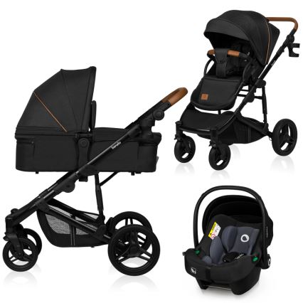 Lionelo - Carrinho combinado 3 em 1 MARI TOUR Preto Ônix
