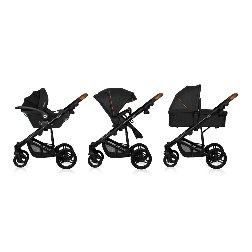 Lionelo - Carrinho combinado 3 em 1 MARI TOUR Preto Ônix