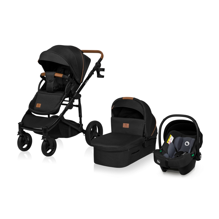 Lionelo - Carrinho combinado 3 em 1 MARI TOUR Preto Ônix