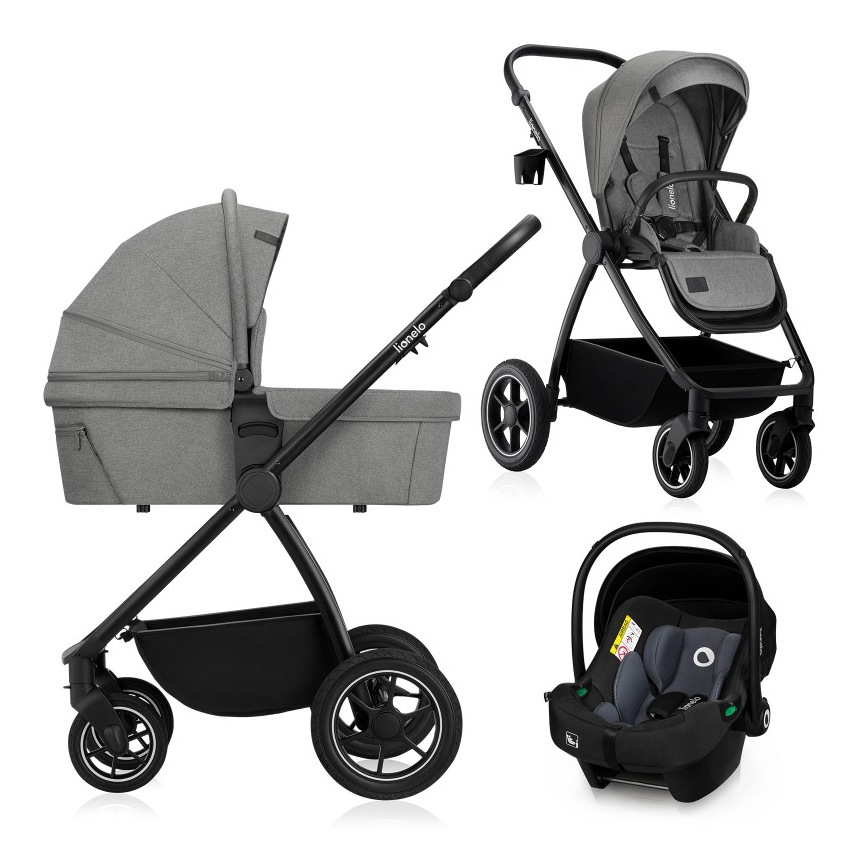 Lionelo - Carrinho combinado 3 em 1 MERIL Grey Stone