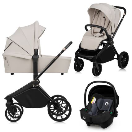 Lionelo - Carrinho combinado 3 em 1 MIKA PLUS Bege Areia