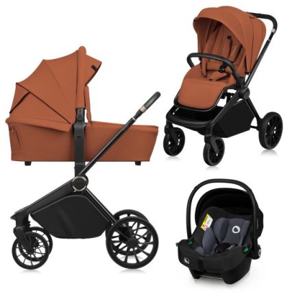 Lionelo - Carrinho combinado 3 em 1 MIKA PLUS Castanho Ferrugem