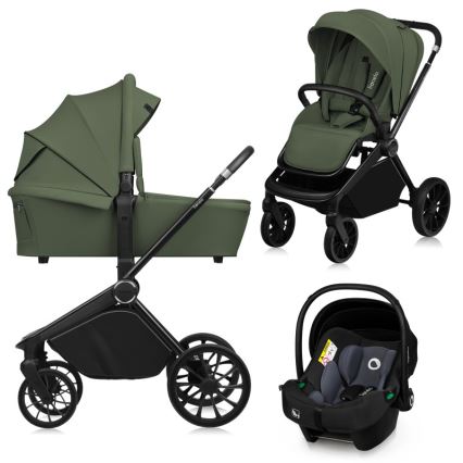 Lionelo - Carrinho combinado 3 em 1 MIKA PLUS Verde-oliva